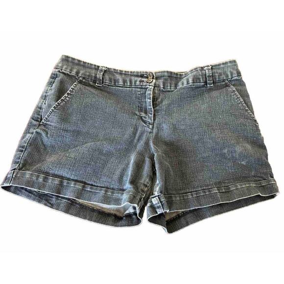 The Limited Jean Shorts Tailored Short Womens Size 14 Medium Wash Spandex Denim - Picture 1 of 6